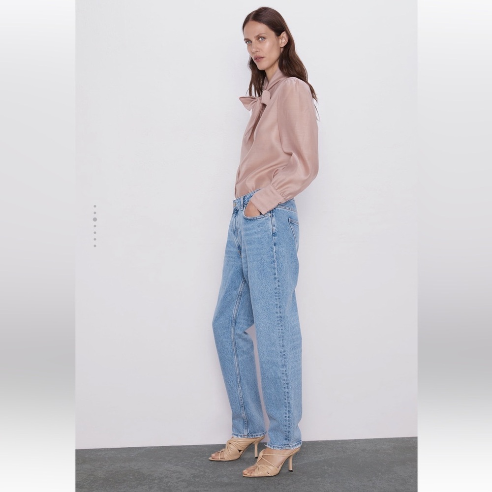 Zara Organza Blouse With Tie - Picture 3 of 10